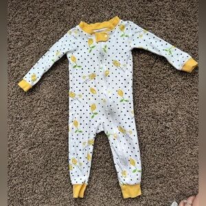 Burt's Bees Baby Yellow and White Polka Dot Lemonade One Piece